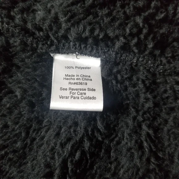 THE SWEATSHIRT PROJECT BLACK SHERPA CARDIGAN SIZE SMALL - Picture 4 of 10